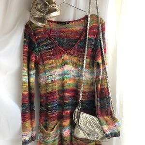 Ultra Flirt L multicolored v neck tunic